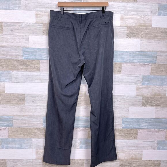 IZOD Golf Flat Front Woven Pants Gray 4 Pocket Lightweight Casual Mens 36 - Picture 4 of 7